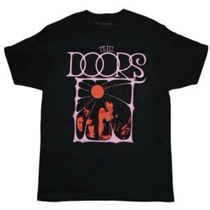 NWOT The Doors T Shirt Pink Orange Graphic Black XL